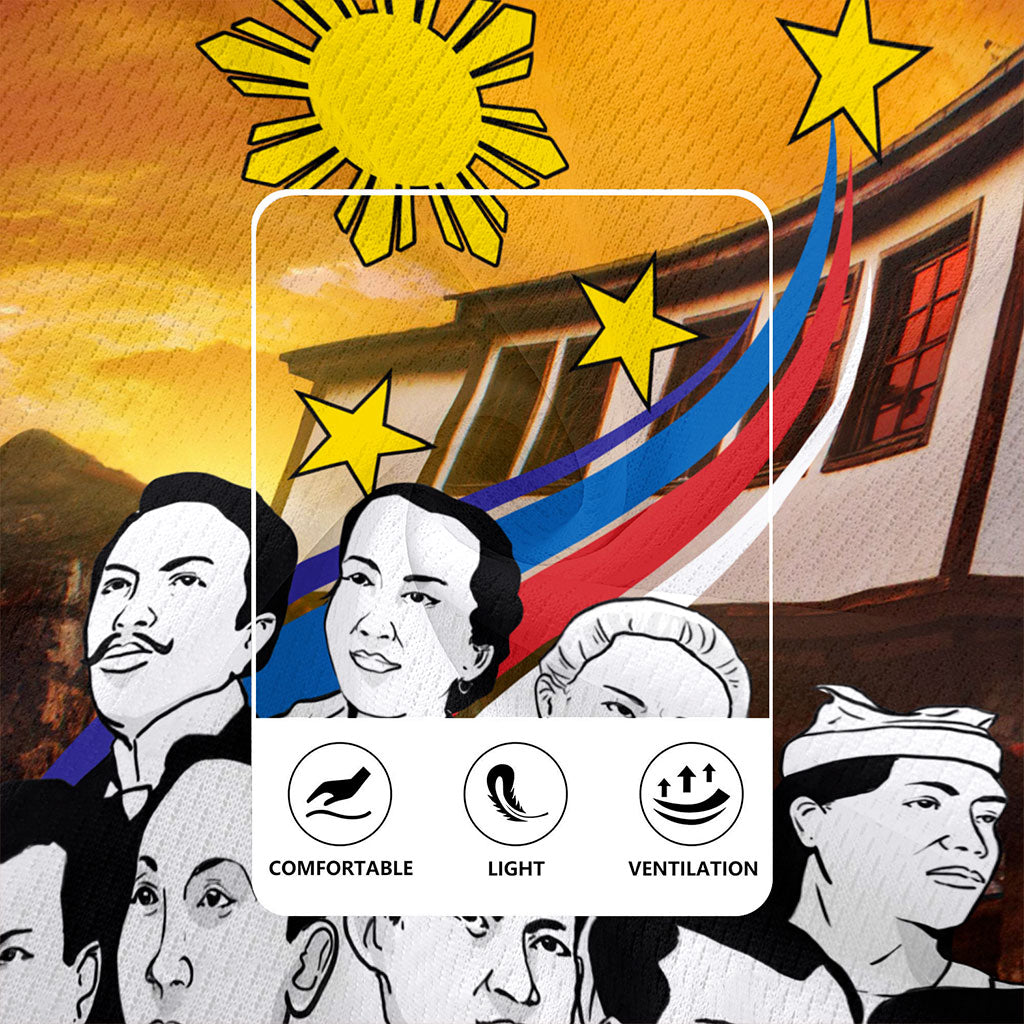Philippines Filipinos Rugby Jersey National Heroes Flag Sun And Star