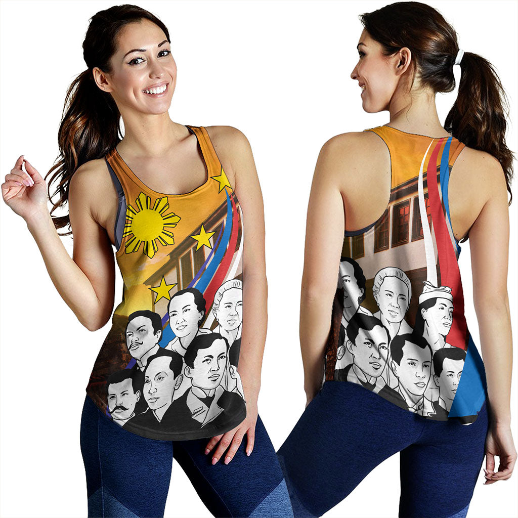 Philippines Filipinos Women Tank National Heroes Flag Sun And Star