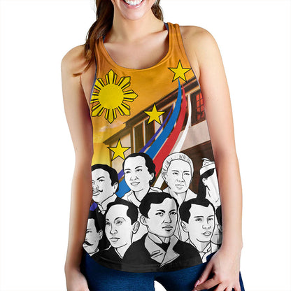 Philippines Filipinos Women Tank National Heroes Flag Sun And Star