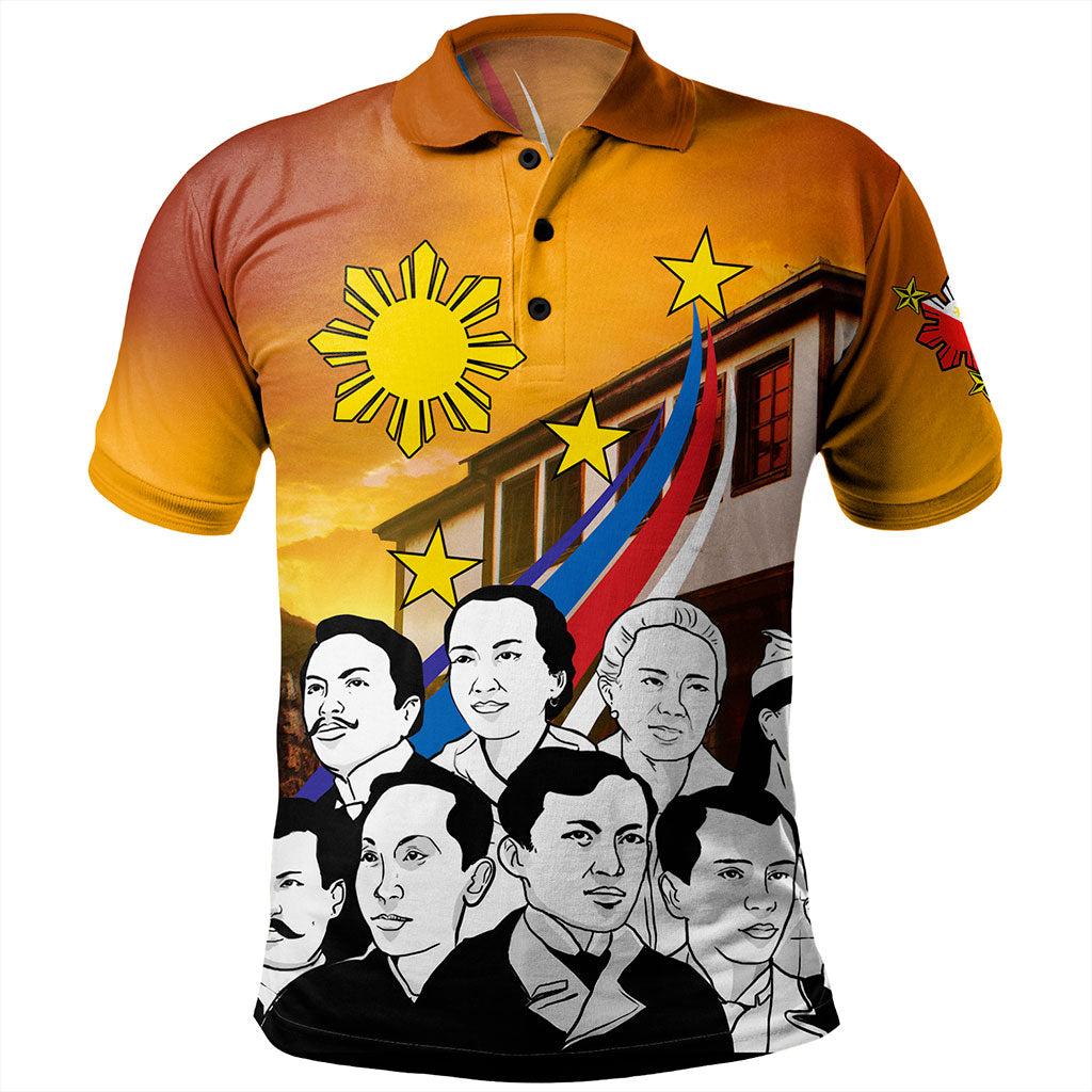 Philippines Filipinos Polo Shirt National Heroes Flag Sun And Star
