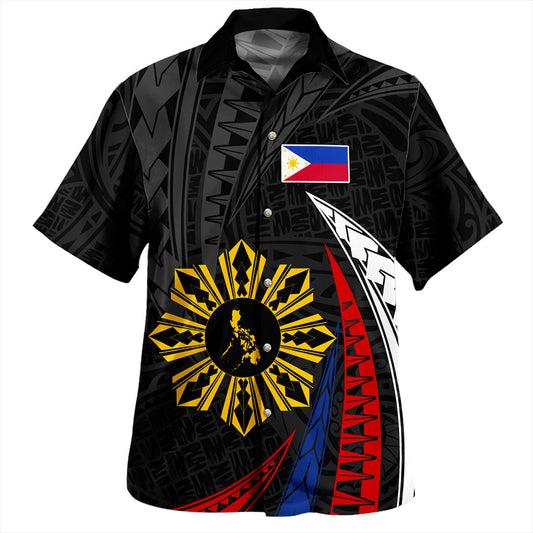 Philippines Filipinos Hawaiian Shirt Independence Day Polynesia Tribal Wave