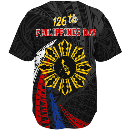 Philippines Filipinos Baseball Shirt Independence Day Polynesia Tribal Wave