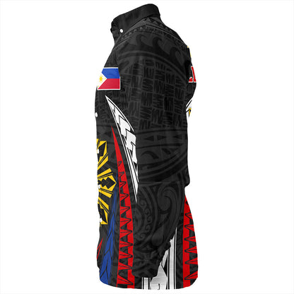 Philippines Filipinos Long Sleeve Shirt Independence Day Polynesia Tribal Wave