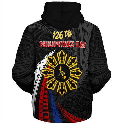 Philippines Filipinos Sherpa Hoodie Independence Day Polynesia Tribal Wave