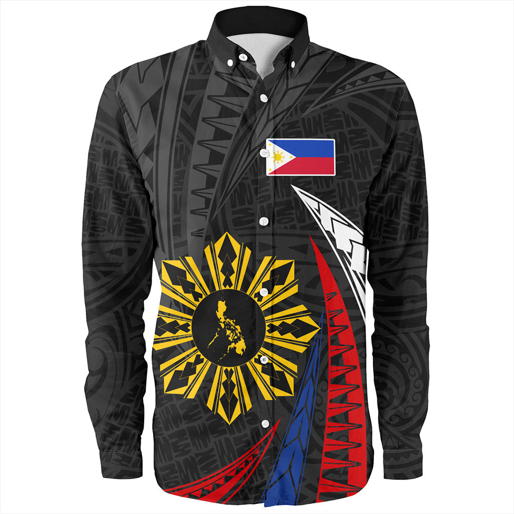 Philippines Filipinos Long Sleeve Shirt Independence Day Polynesia Tribal Wave