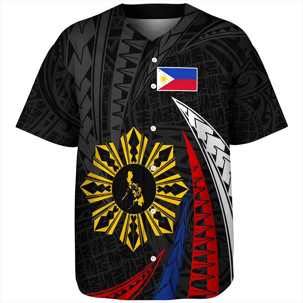 Philippines Filipinos Baseball Shirt Independence Day Polynesia Tribal Wave