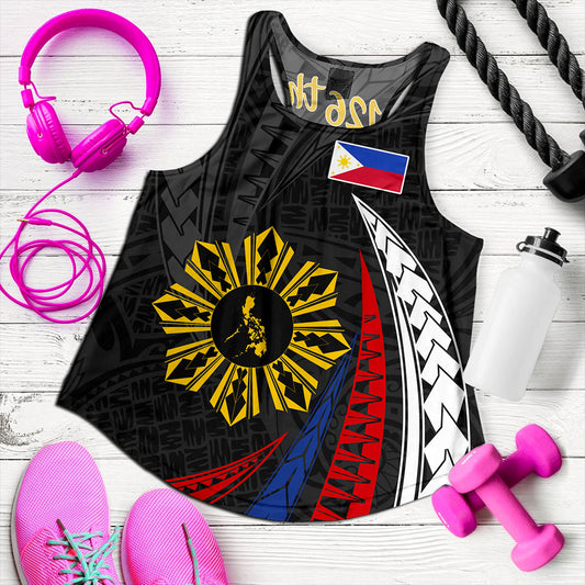 Philippines Filipinos Women Tank Independence Day Polynesia Tribal Wave
