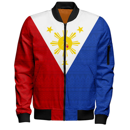 Philippines Filipinos Bomber Jacket Polynesia Tribal Flag