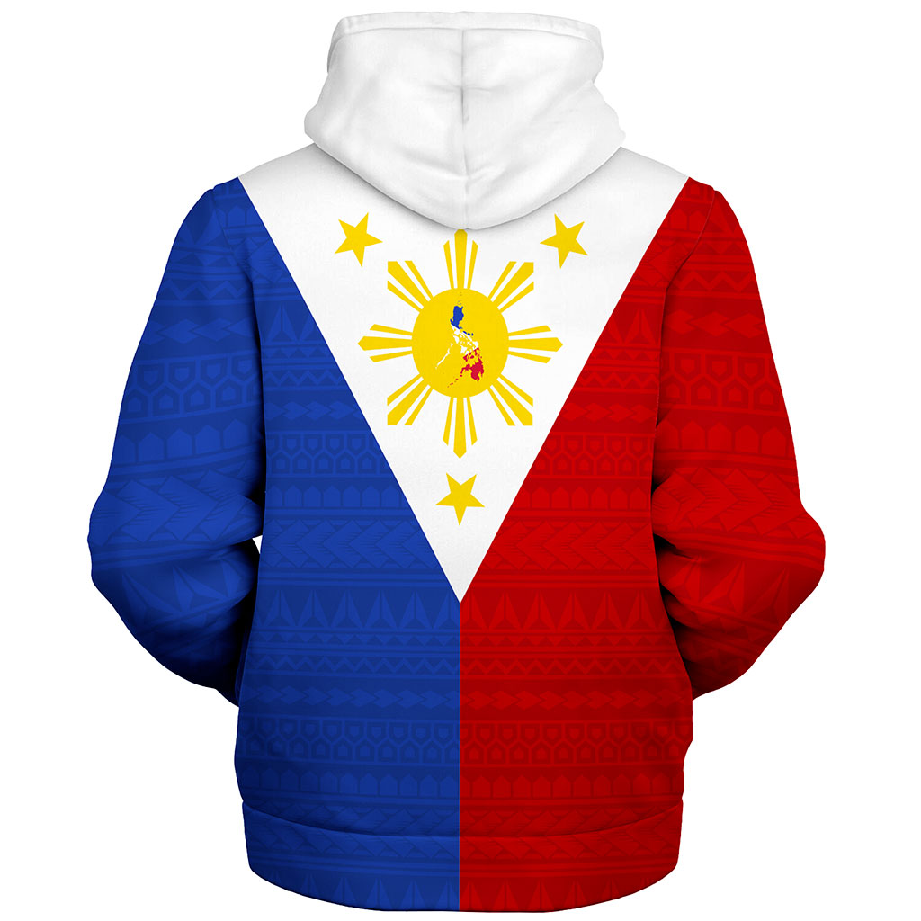 Philippines Filipinos Sherpa Hoodie Polynesia Tribal Flag