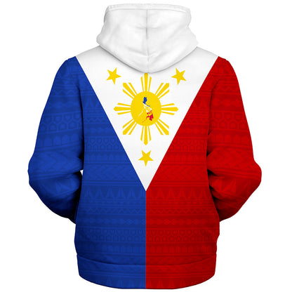Philippines Filipinos Sherpa Hoodie Polynesia Tribal Flag