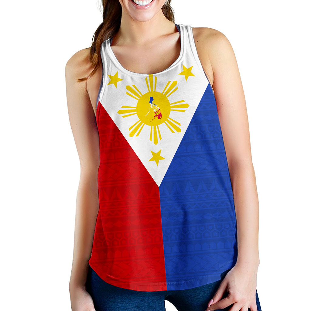 Philippines Filipinos Women Tank Polynesia Tribal Flag