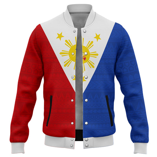 Philippines Filipinos Baseball Jacket Polynesia Tribal Flag
