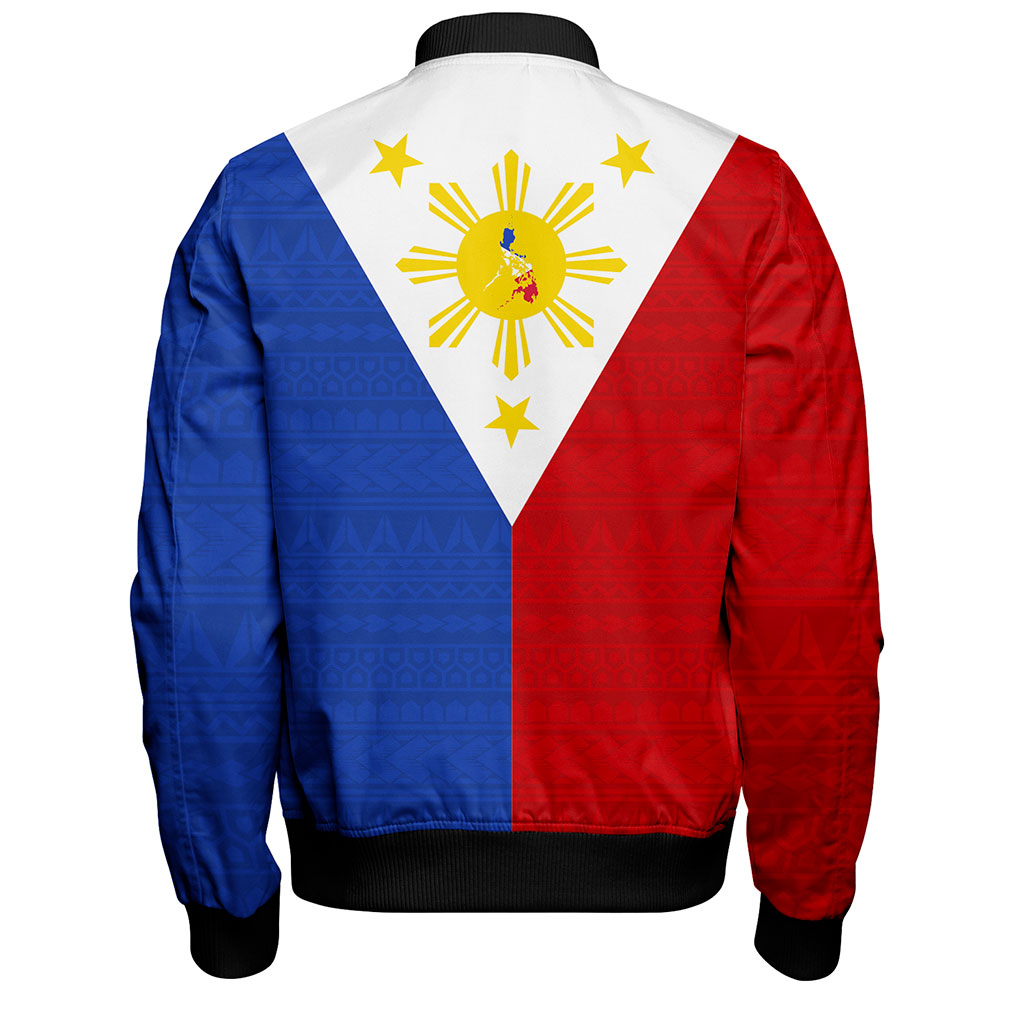 Philippines Filipinos Bomber Jacket Polynesia Tribal Flag