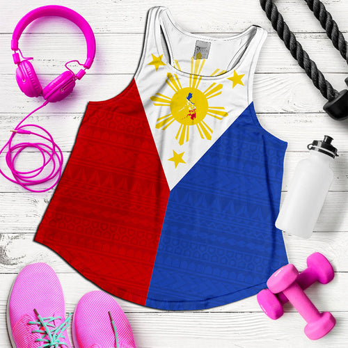 Philippines Filipinos Women Tank Polynesia Tribal Flag
