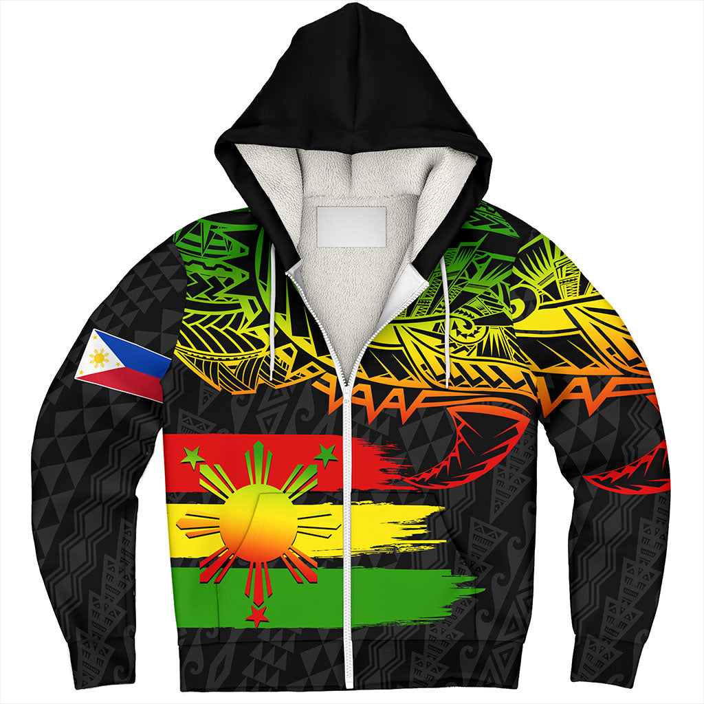 Philippines Filipinos Sherpa Hoodie Tribal Polynesian Grunge Reggae