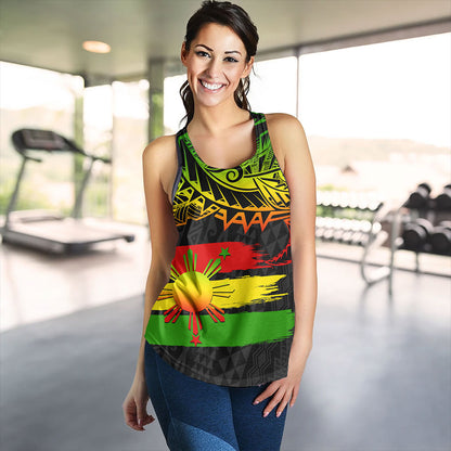 Philippines Filipinos Women Tank Tribal Polynesian Grunge Reggae