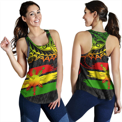 Philippines Filipinos Women Tank Tribal Polynesian Grunge Reggae