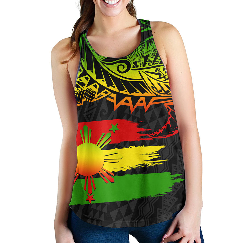 Philippines Filipinos Women Tank Tribal Polynesian Grunge Reggae