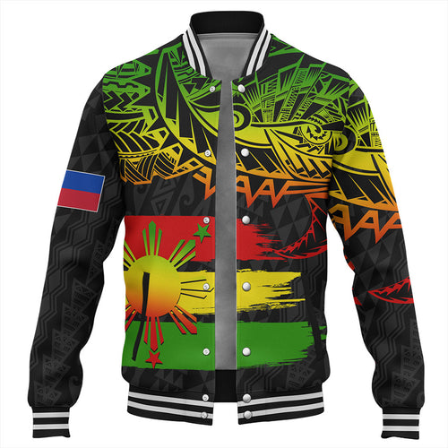 Philippines Filipinos Baseball Jacket Tribal Polynesian Grunge Reggae