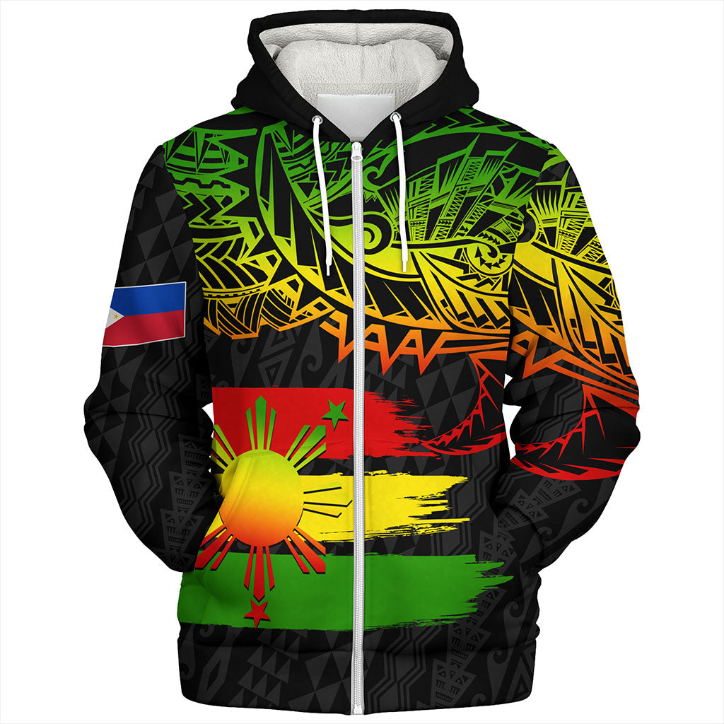 Philippines Filipinos Sherpa Hoodie Tribal Polynesian Grunge Reggae