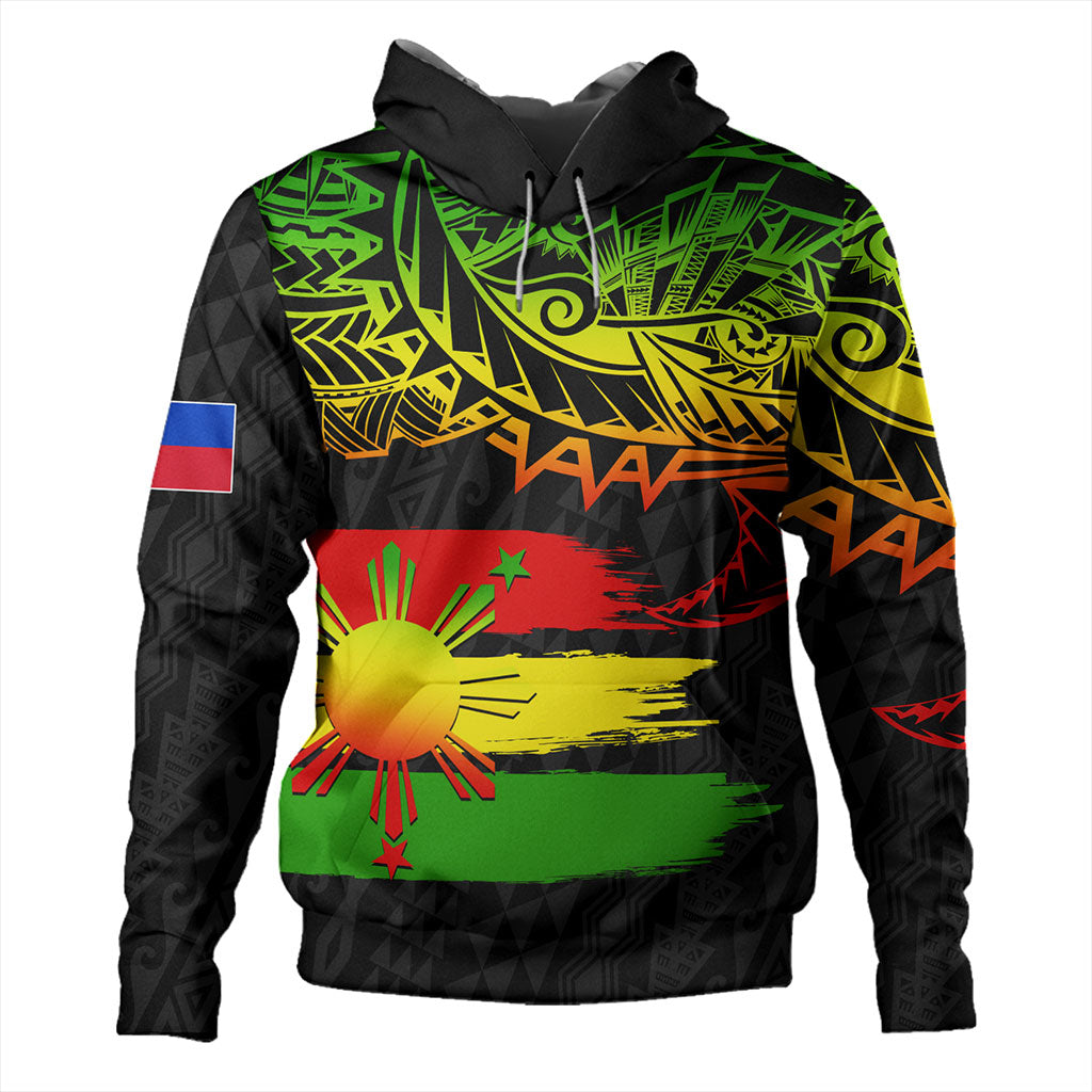 Philippines Filipinos Hoodie Tribal Polynesian Grunge Reggae