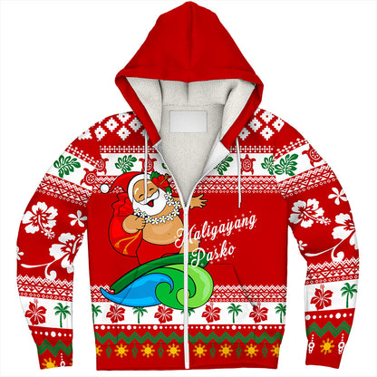 Philippines Filipinos Sherpa Hoodie Santa Claus Ho Ho Ho Christmas