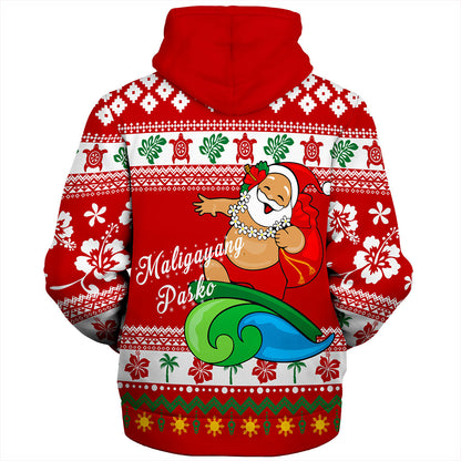 Philippines Filipinos Sherpa Hoodie Santa Claus Ho Ho Ho Christmas