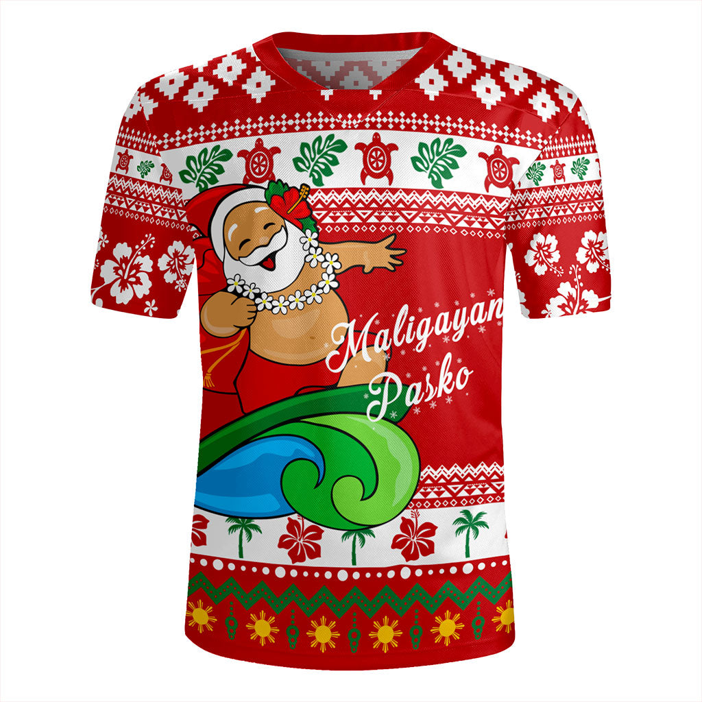 Philippines Filipinos Rugby Jersey Santa Claus Ho Ho Ho Christmas