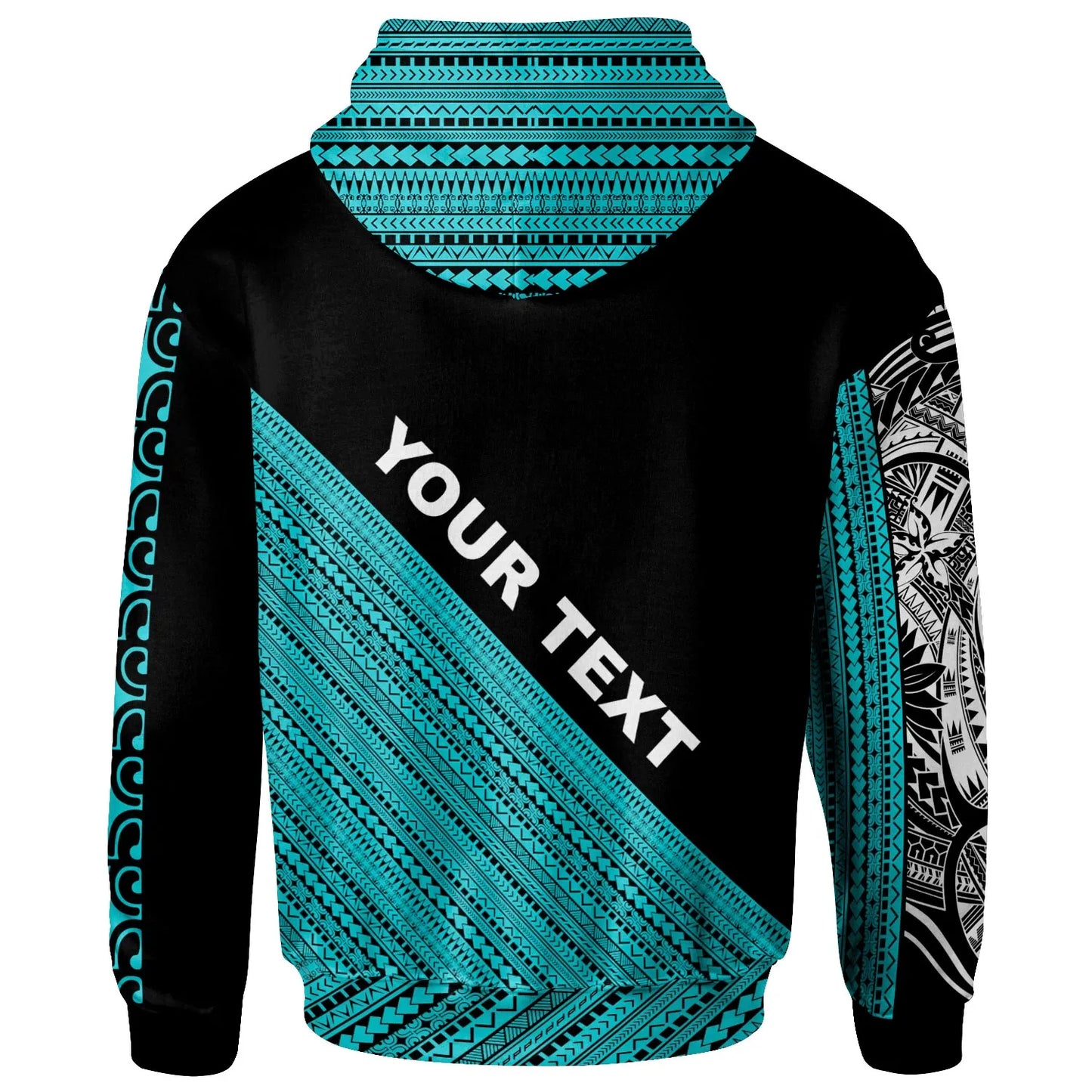 Philippines Custom Personalised  Hoodie - Diagonal Pattern Turquoise