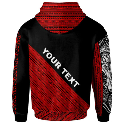 Philippines Custom Personalised Hoodie - Diagonal Pattern Red