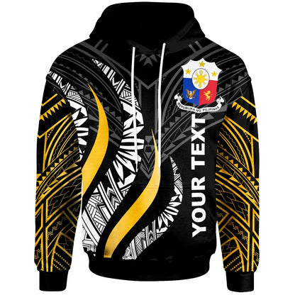 Philippines Custom Personalised  Hoodie -  Philippine Strong Fire Pattern Gold