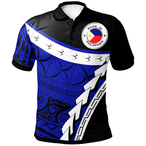 Philippines Custom Personalised Polo Shirt - Proud Of Philippines Blue Red Color
