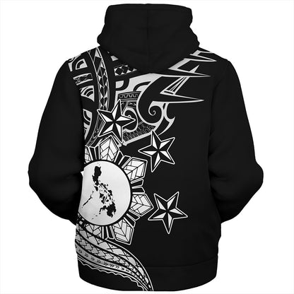 Philippines Filipinos Sherpa Hoodie Traditional Tribal Tattoo Style