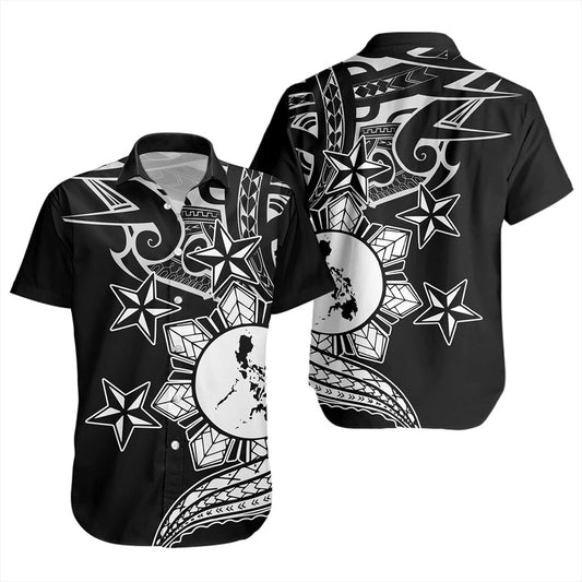 Philippines Filipinos Short Sleeve Shirt Traditional Tribal Tattoo Style