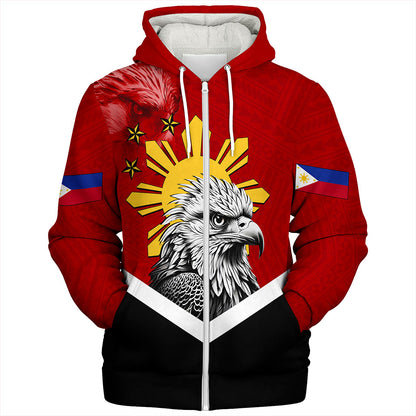 Philippines Filipinos Sherpa Hoodie Eagles Polynesian Art Dawring