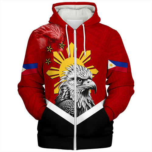 Philippines Filipinos Sherpa Hoodie Eagles Polynesian Art Dawring