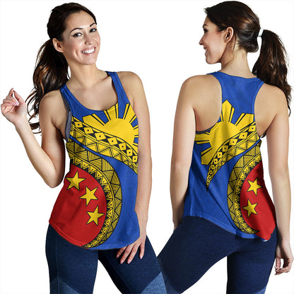 Philippines Filipinos Women Tank Filipinos Sun Tattoo Artist Flag