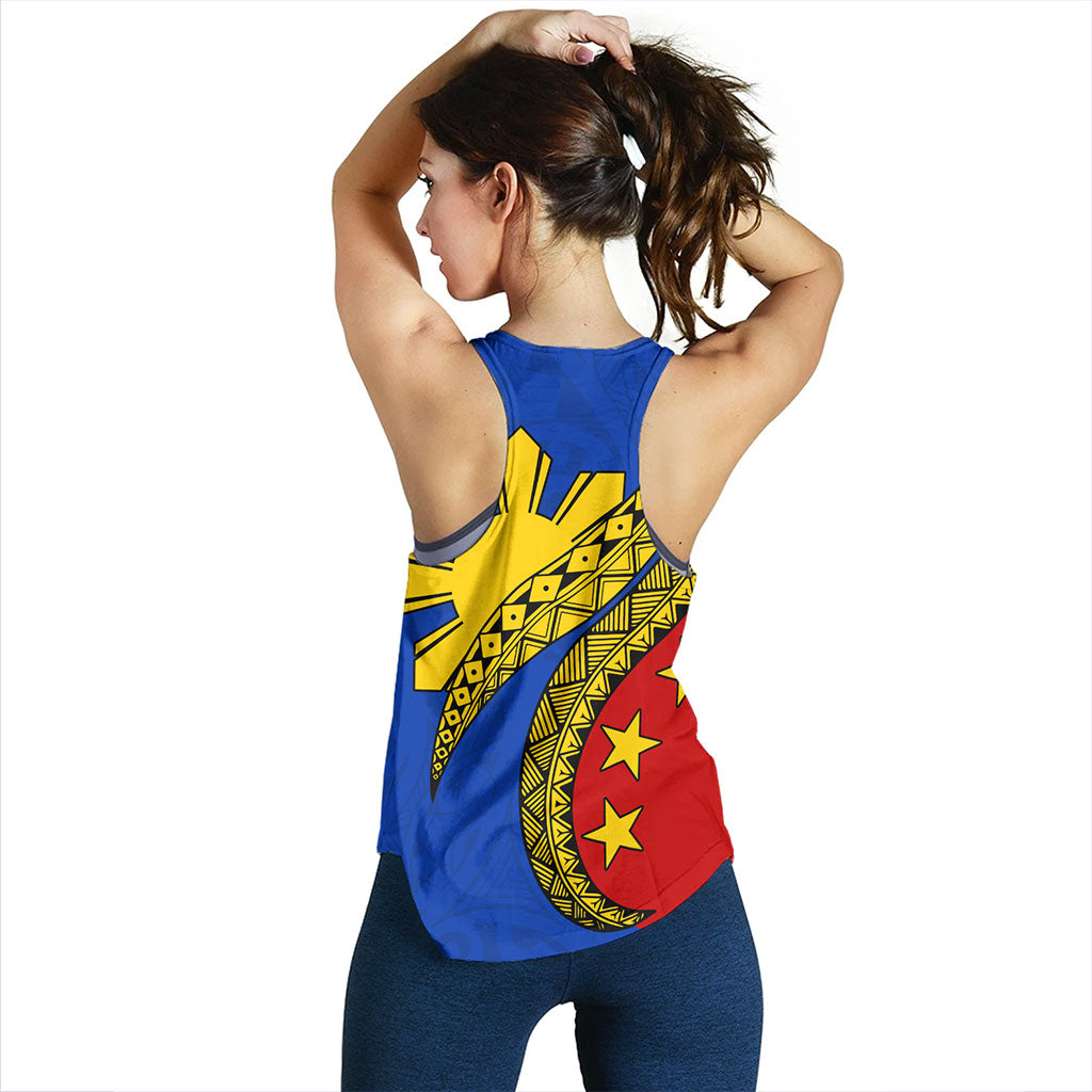 Philippines Filipinos Women Tank Filipinos Sun Tattoo Artist Flag