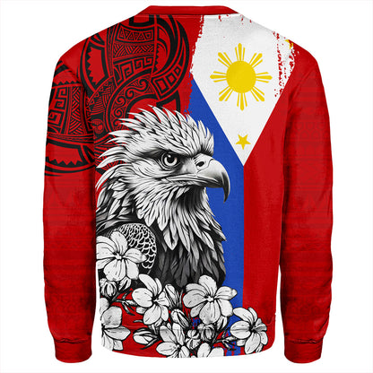 Philippines Filipinos Sweatshirt Tribal Tattoo Eagles With Sampaguita Flower