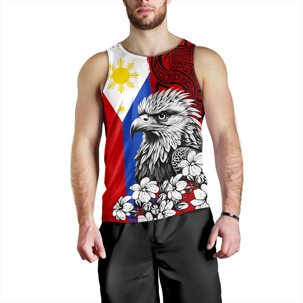 Philippines Filipinos Tank Top Tribal Tattoo Eagles With Sampaguita Flower