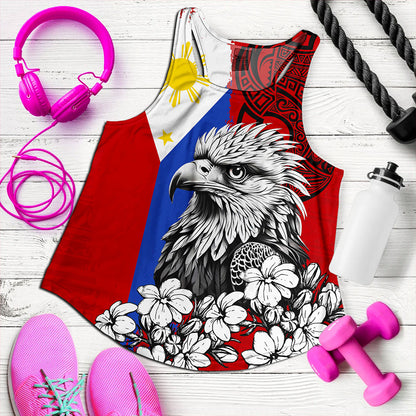 Philippines Filipinos Women Tank Tribal Tattoo Eagles With Sampaguita Flower