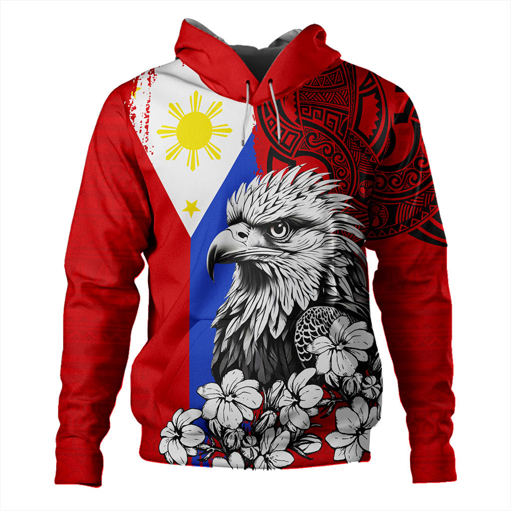Philippines Filipinos Hoodie Tribal Tattoo Eagles With Sampaguita Flower