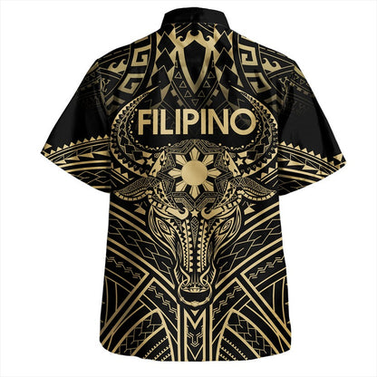 Philippines Filipinos Hawaiian Shirt Tribal Koner Water Buffalo Tattoo Gold