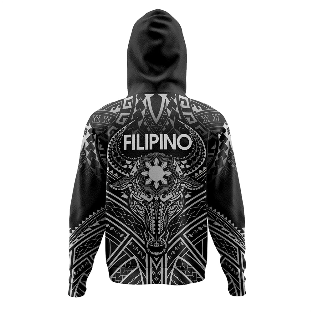 Philippines Filipinos Hoodie Tribal Koner Water Buffalo Tattoo White