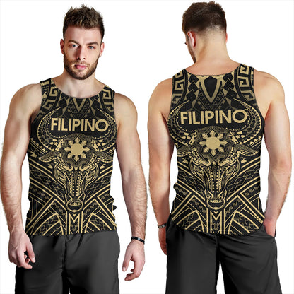 Philippines Filipinos Tank Top Tribal Koner Water Buffalo Tattoo Gold