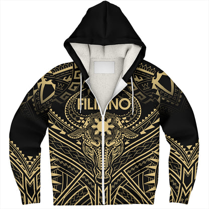 Philippines Filipinos Sherpa Hoodie Tribal Koner Water Buffalo Tattoo Gold