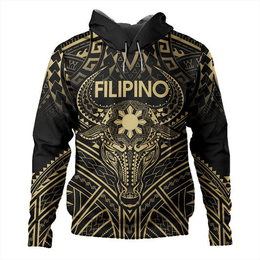Philippines Filipinos Hoodie Tribal Koner Water Buffalo Tattoo Gold