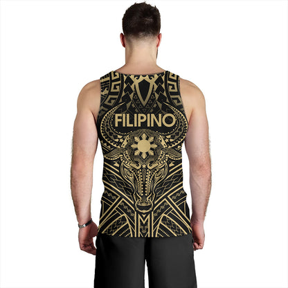 Philippines Filipinos Tank Top Tribal Koner Water Buffalo Tattoo Gold