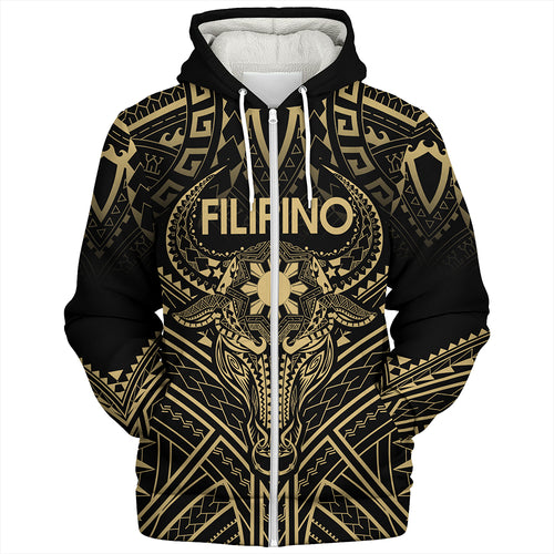 Philippines Filipinos Sherpa Hoodie Tribal Koner Water Buffalo Tattoo Gold