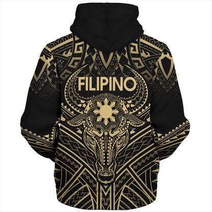 Philippines Filipinos Sherpa Hoodie Tribal Koner Water Buffalo Tattoo Gold